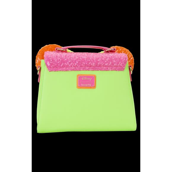 NWT Disney Minnie Mouse Exclusive Color Block Neon Sequin Crossbody Bag - Picture 3 of 4